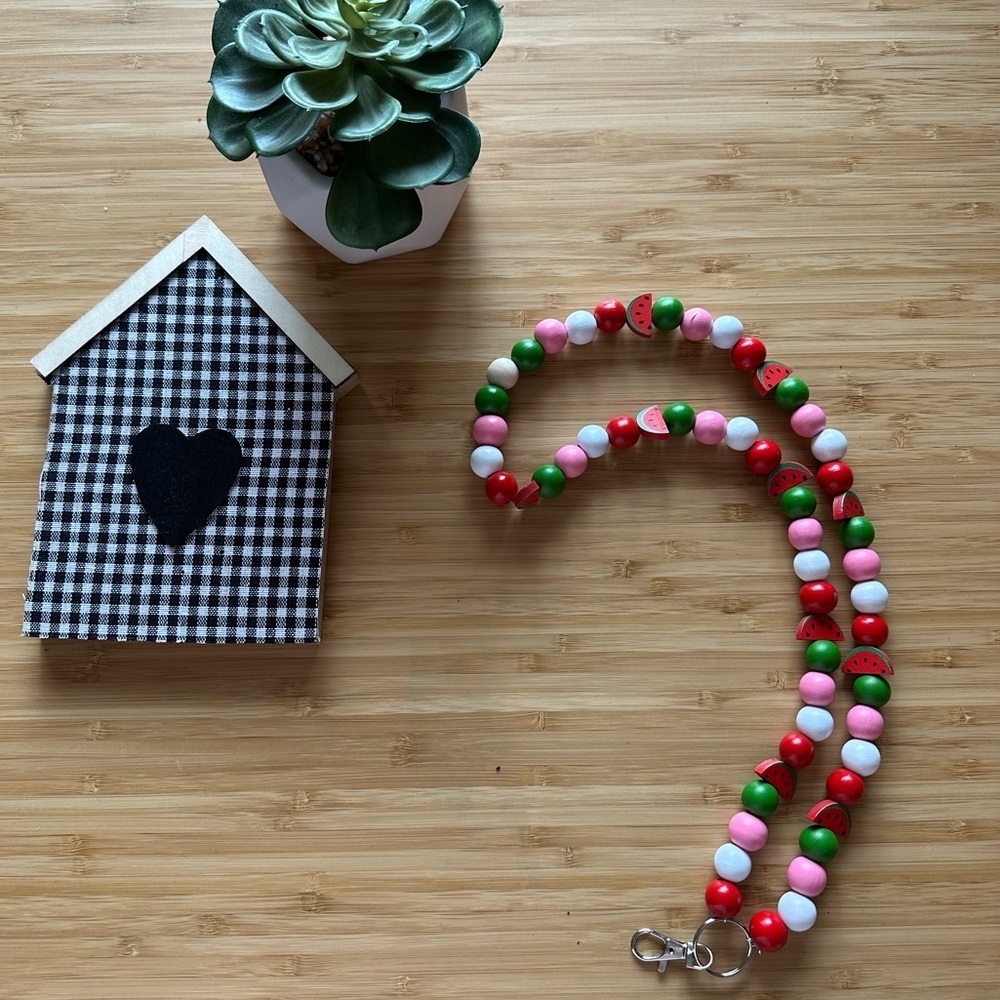 Handmade watermelon lanyard